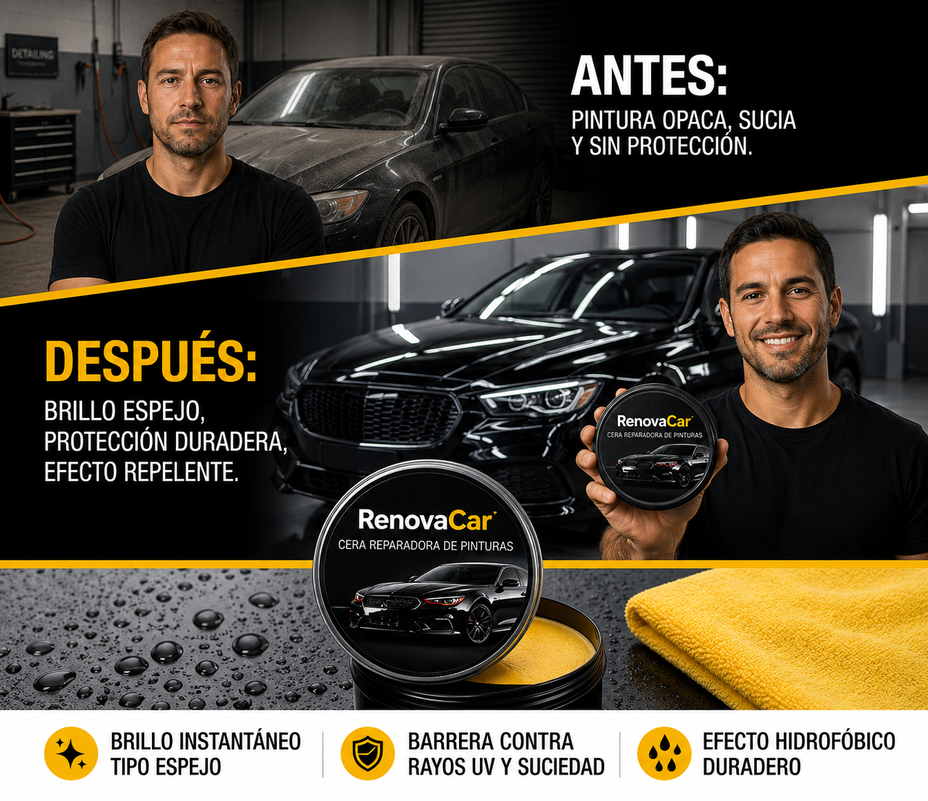 RenovaCar® – Cera para Cuidado de Pintura