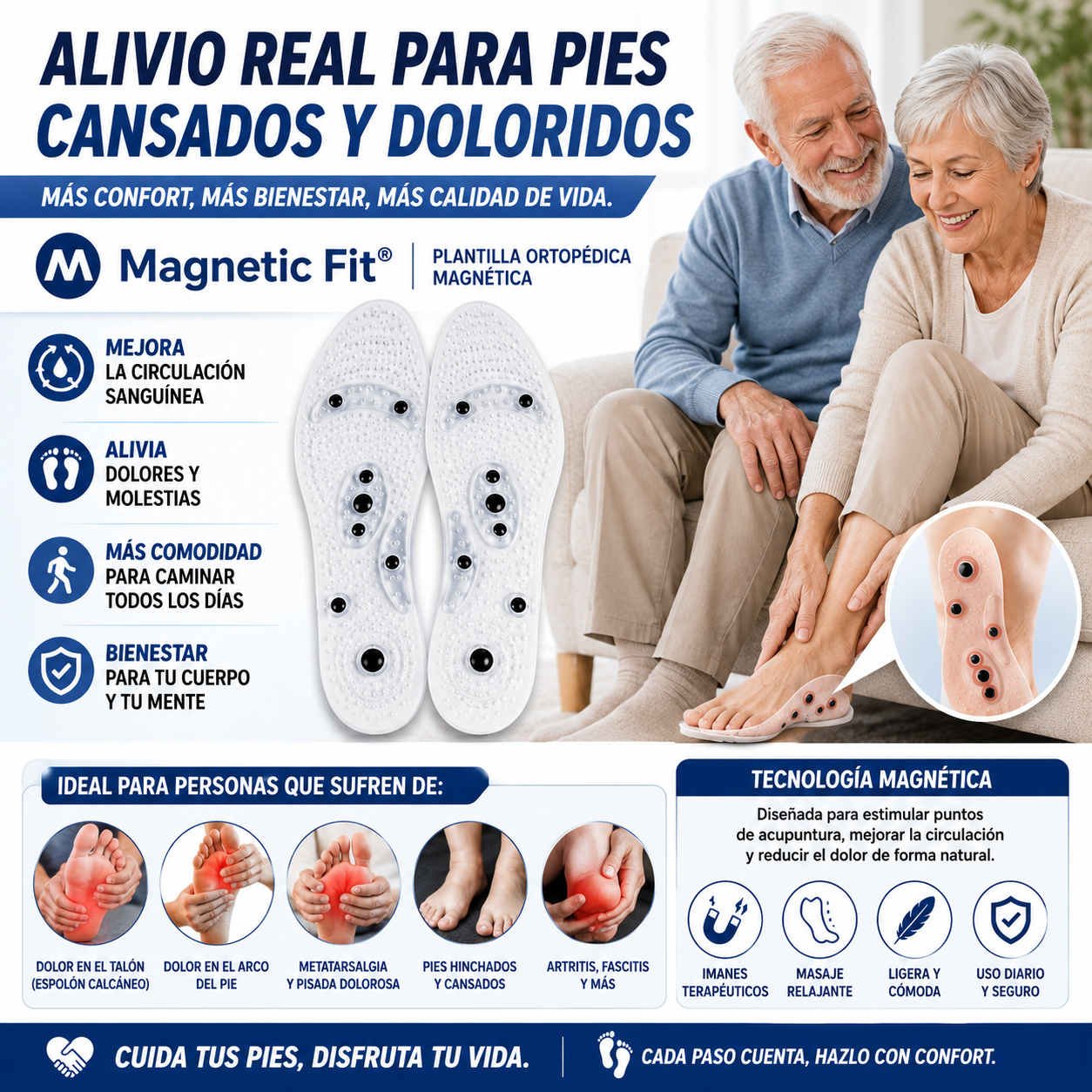 Magnetic Fit® – Palmilla Ortopédica Magnética para Mayor Comodidad al Caminar