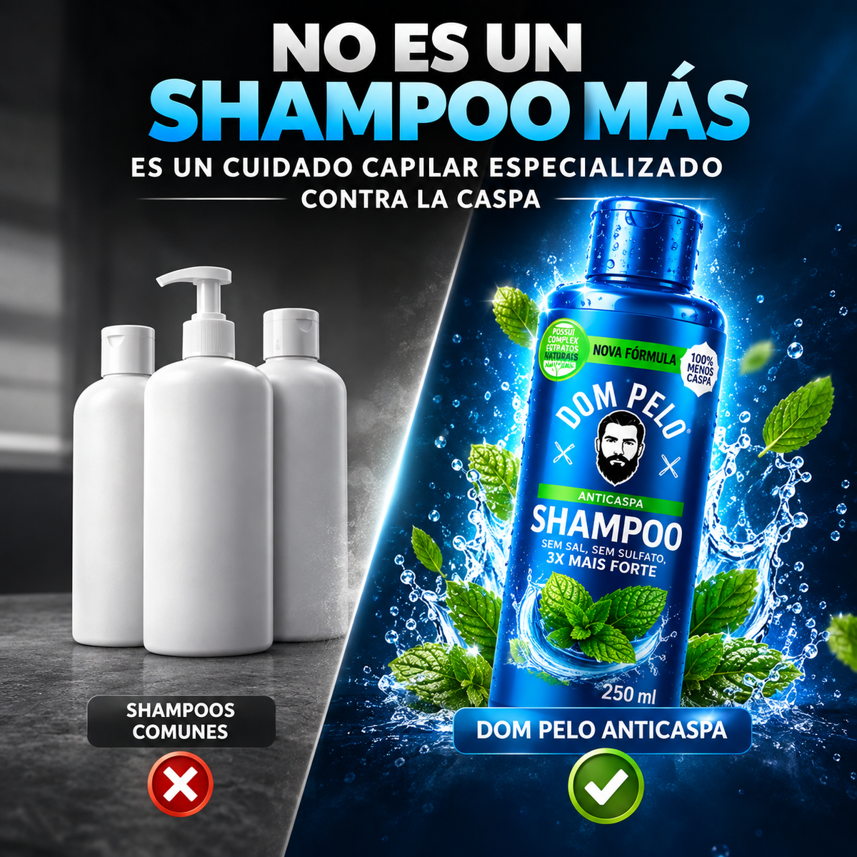 ¡Decile adiós a la caspa visible y Recupera el brillo de tu cabello desde el primer mes! 🔥😲