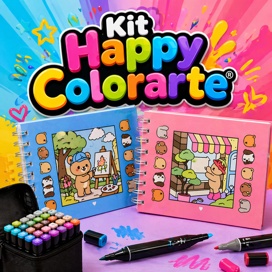 Kit Happy ColorArte® – El Mejor Libro de Colorir del Año 🎨