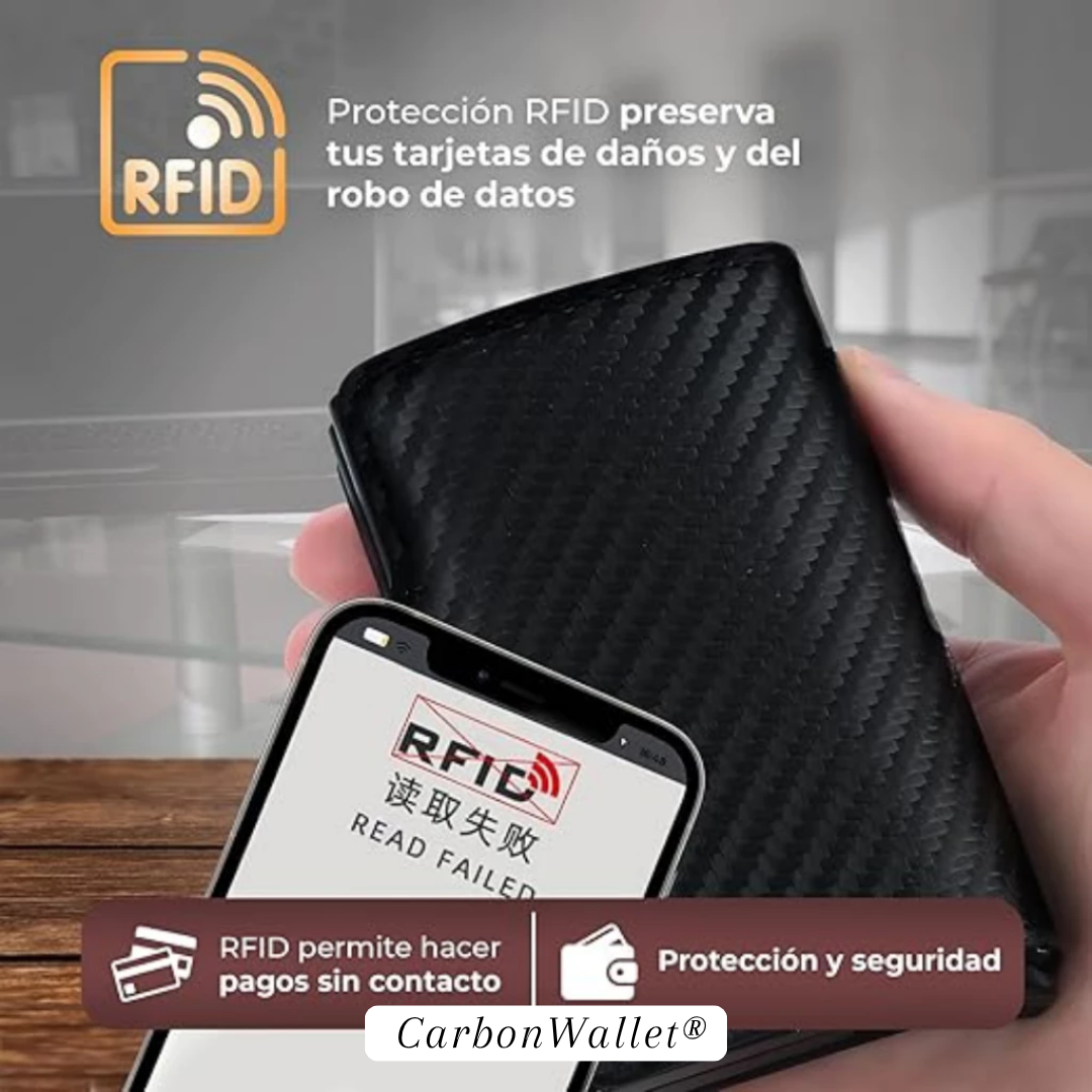 CarbonWallet® El Tarjetero Moderno Antirrobo 💳 🥷