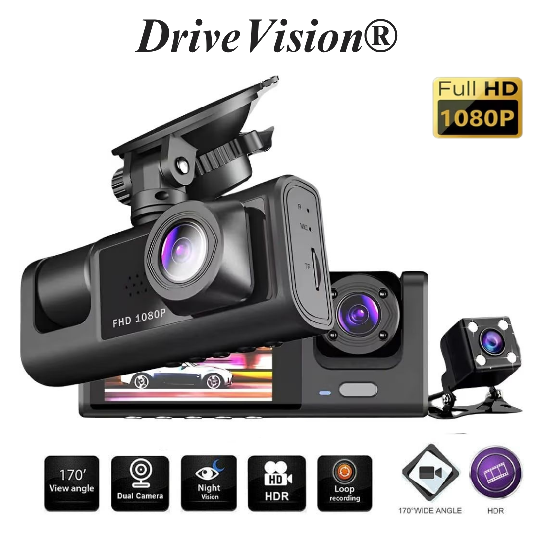 Cámara para Auto 3 en 1 Full HD - DriveVision® Pro - Conexión vía App