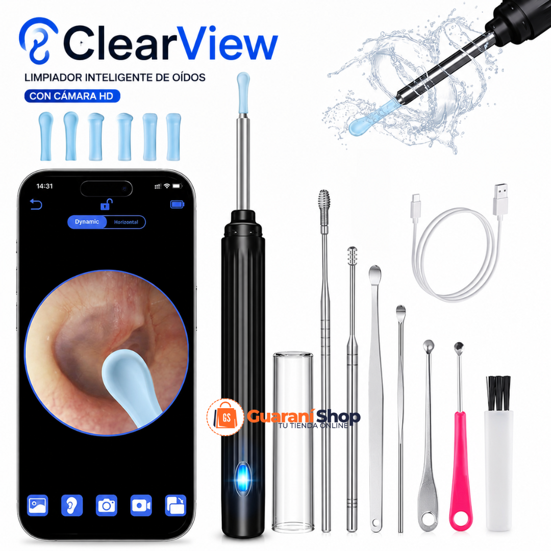ClearView® – Limpiador Inteligente de Oídos con Cámara HD