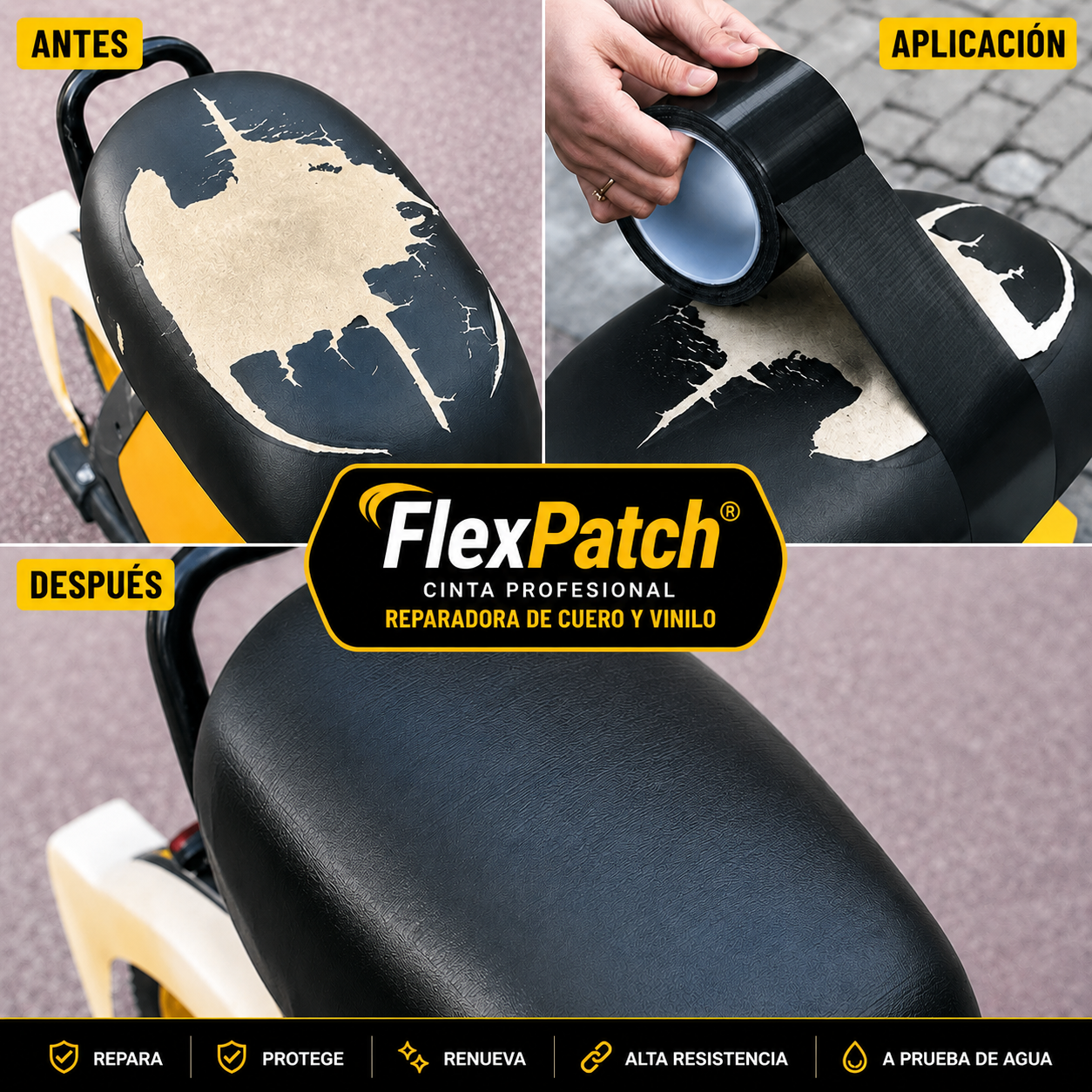 FlexPatch® – Cinta Profesional Reparadora de Cuero y Vinilo