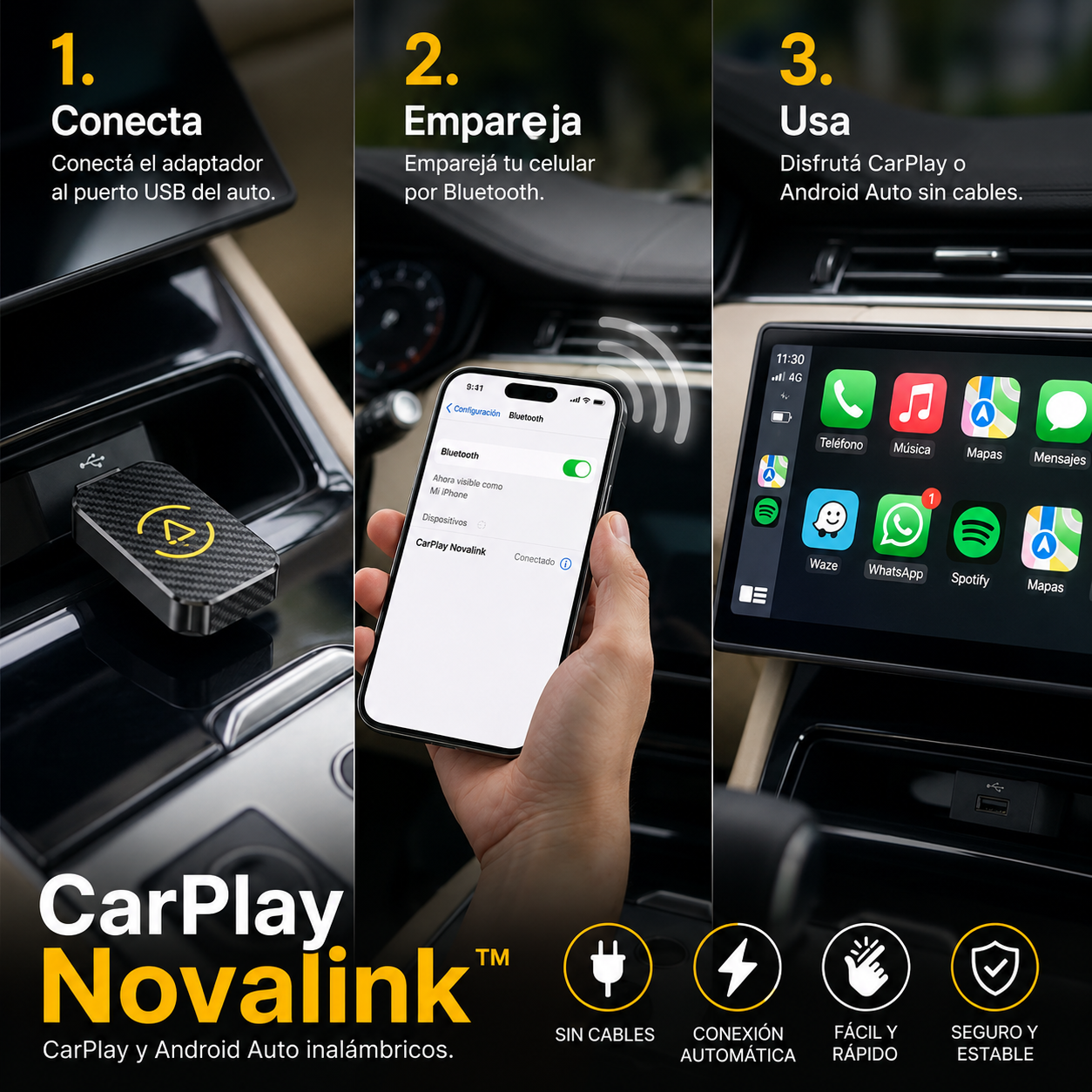 CarPlay Novalink™ - Compatible para Android & Apple