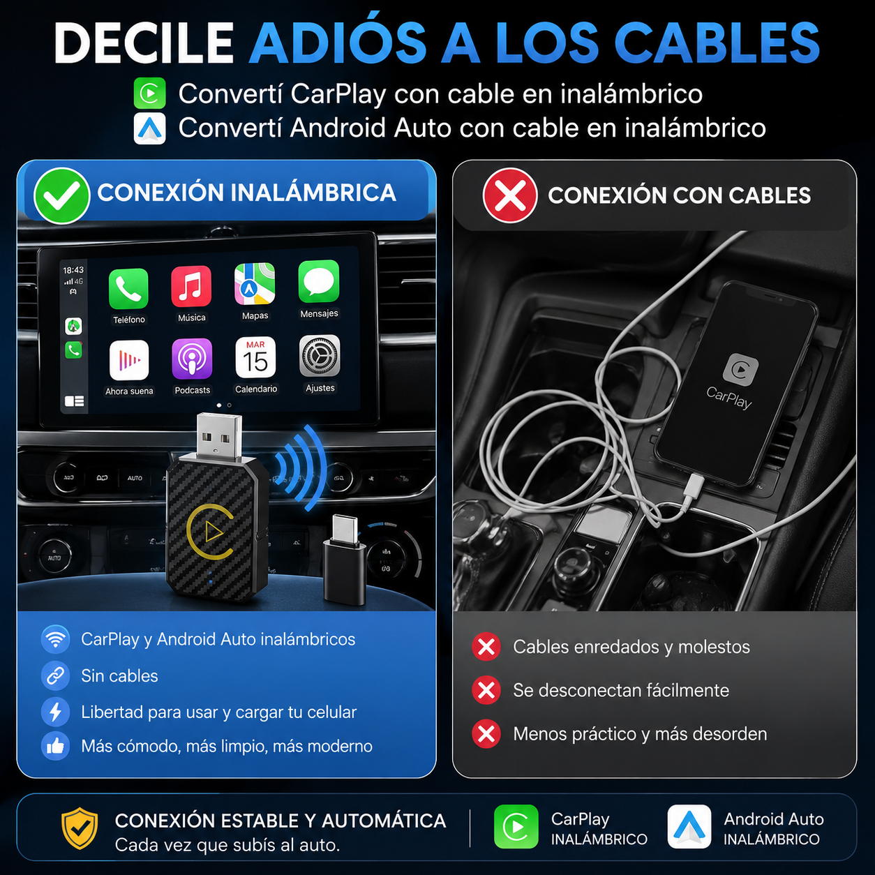 CarPlay Novalink™ - Compatible para Android & Apple
