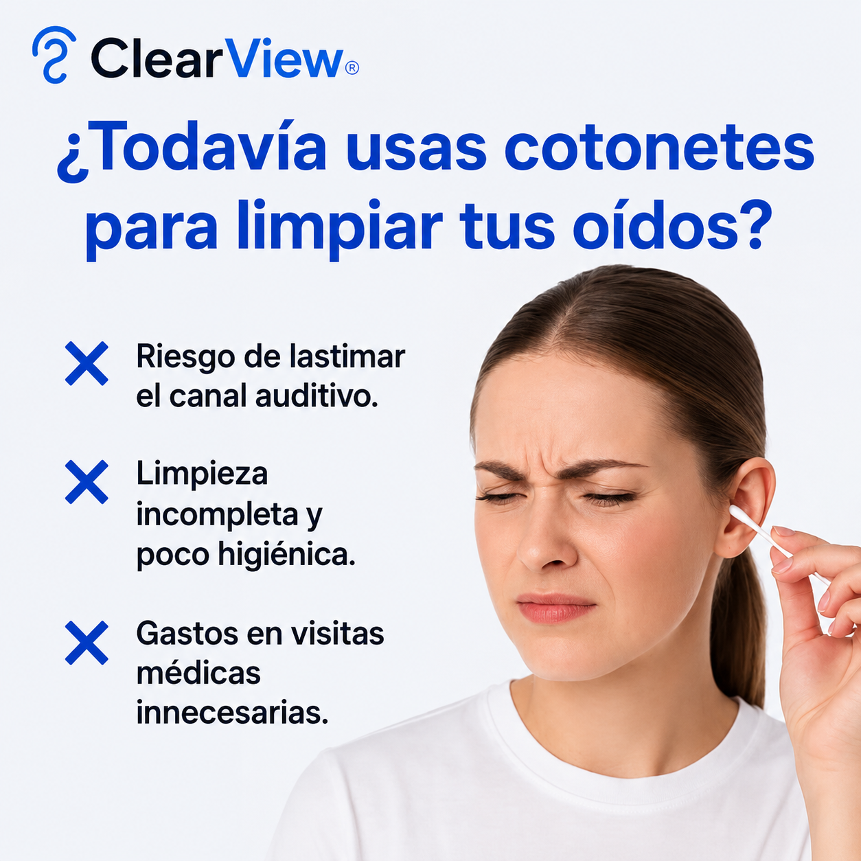 ClearView® – Limpiador Inteligente de Oídos con Cámara HD