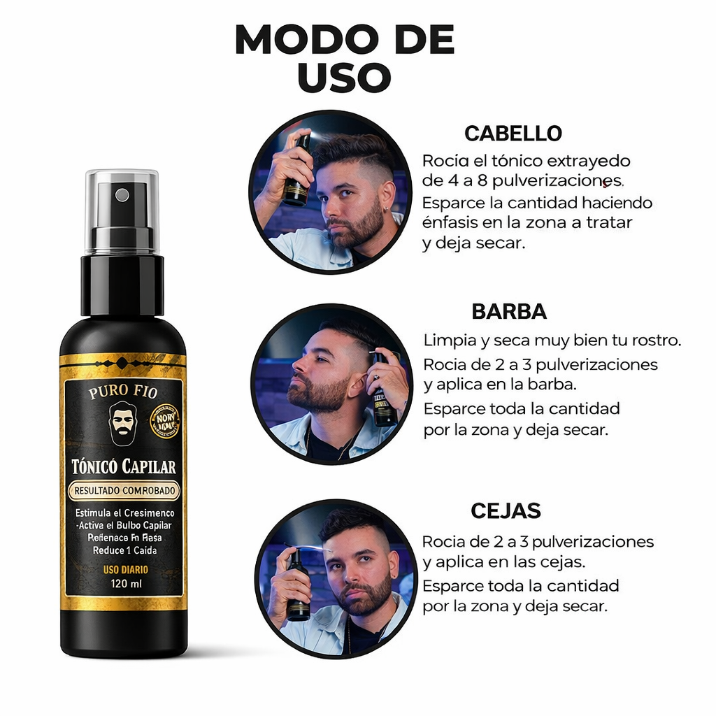 PuroFio HairBooster® - Tónico de crecimiento Capilar y Barba