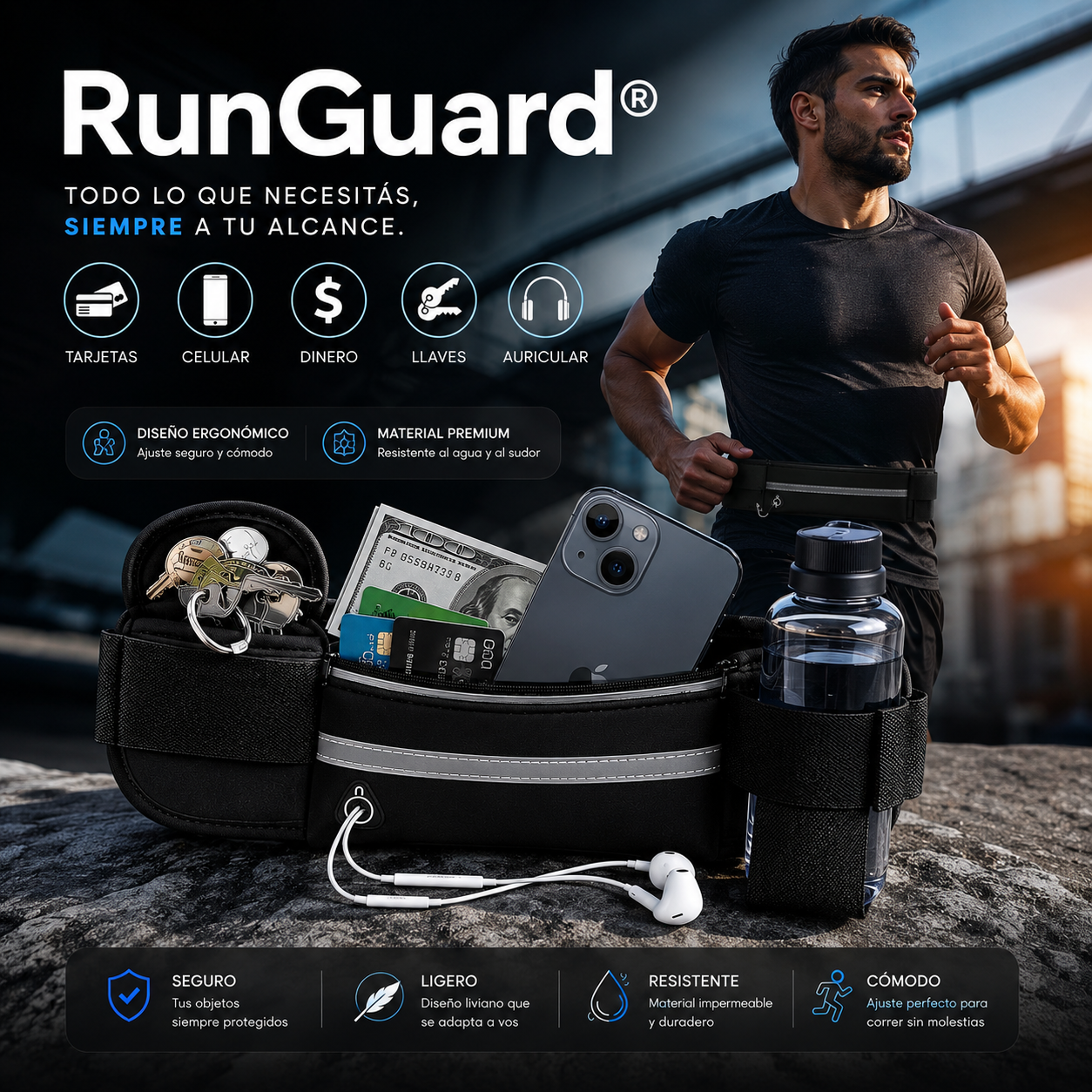 RunGuard®  El Mejor Bolso de Correr Impermeable 🏃🏼‍♂️📱