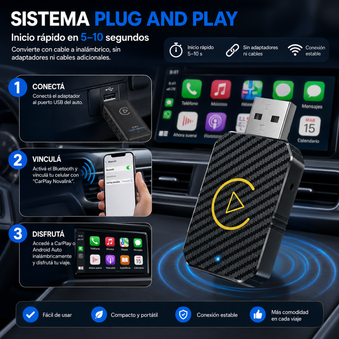 CarPlay Novalink™ - Compatible para Android & Apple