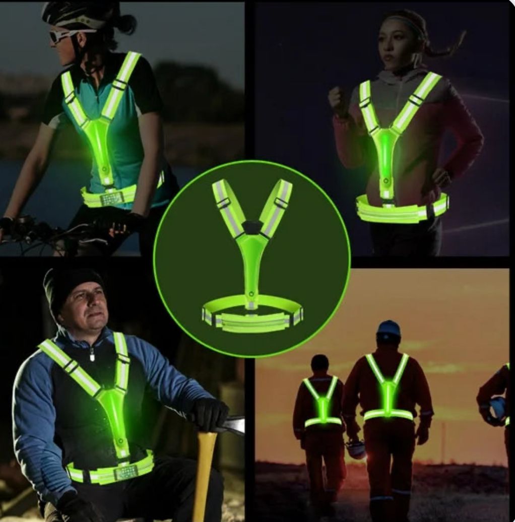 CHALECO REFLECTIVO DE LUZ LED PARA MOTO